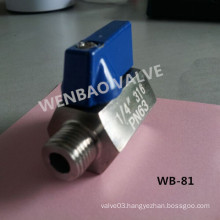 1/4 Inch Butterfly Handle 316 Mini Ball Valve M/F